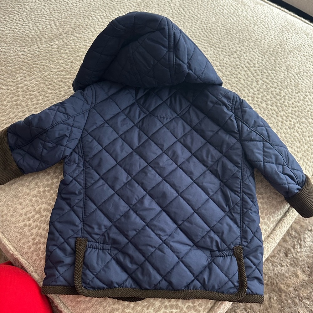 Ralph Lauren Kids Navy and Brown Quilted Jacket - Picture 2 of 2